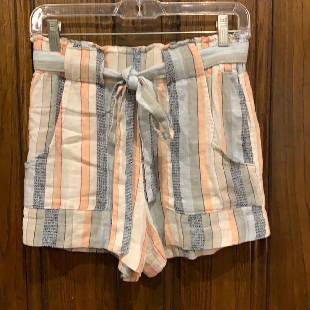 Indigo Rein Linen Blend Elastic Shorts